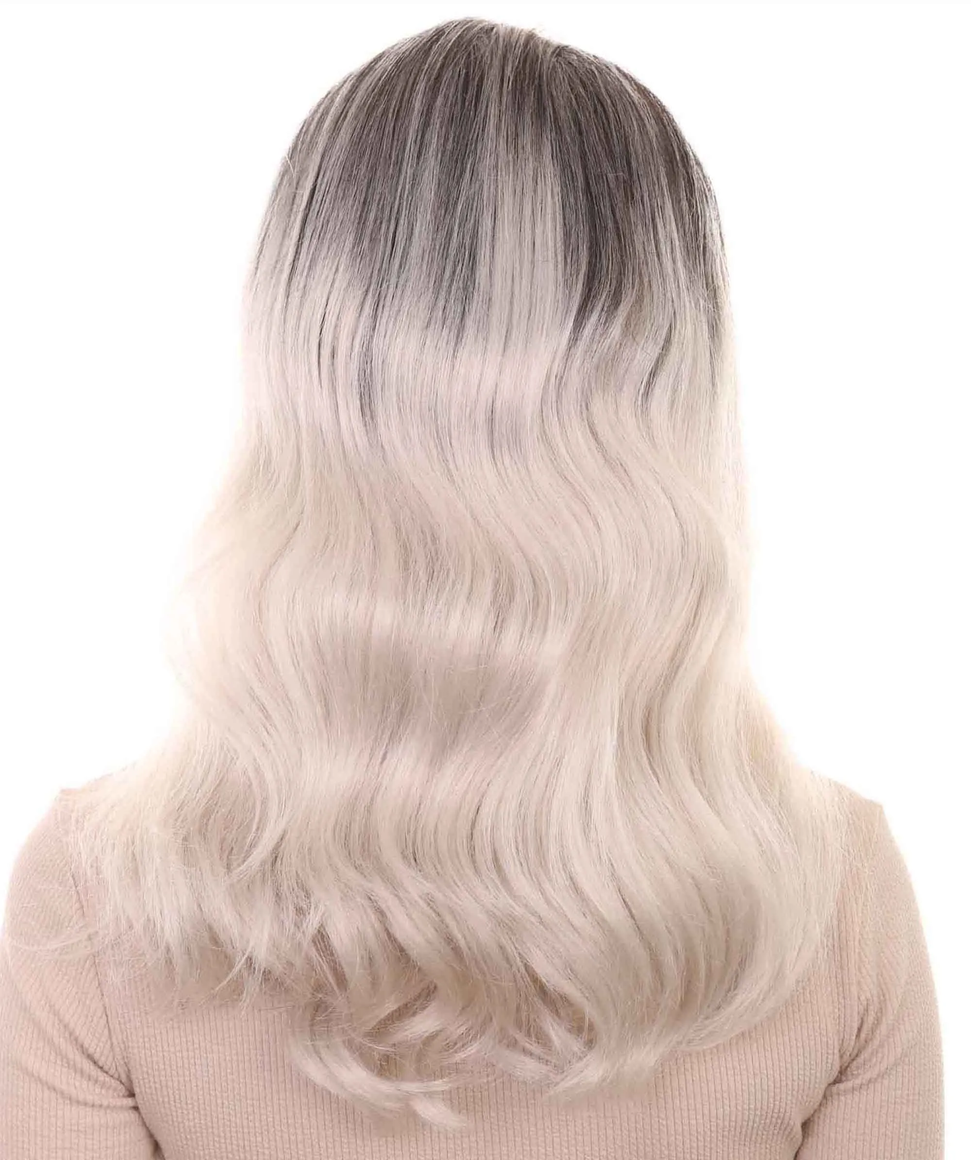 Womens Film Wig | Black & Grey TV/Movie Wigs | Premium Breathable Capless Cap