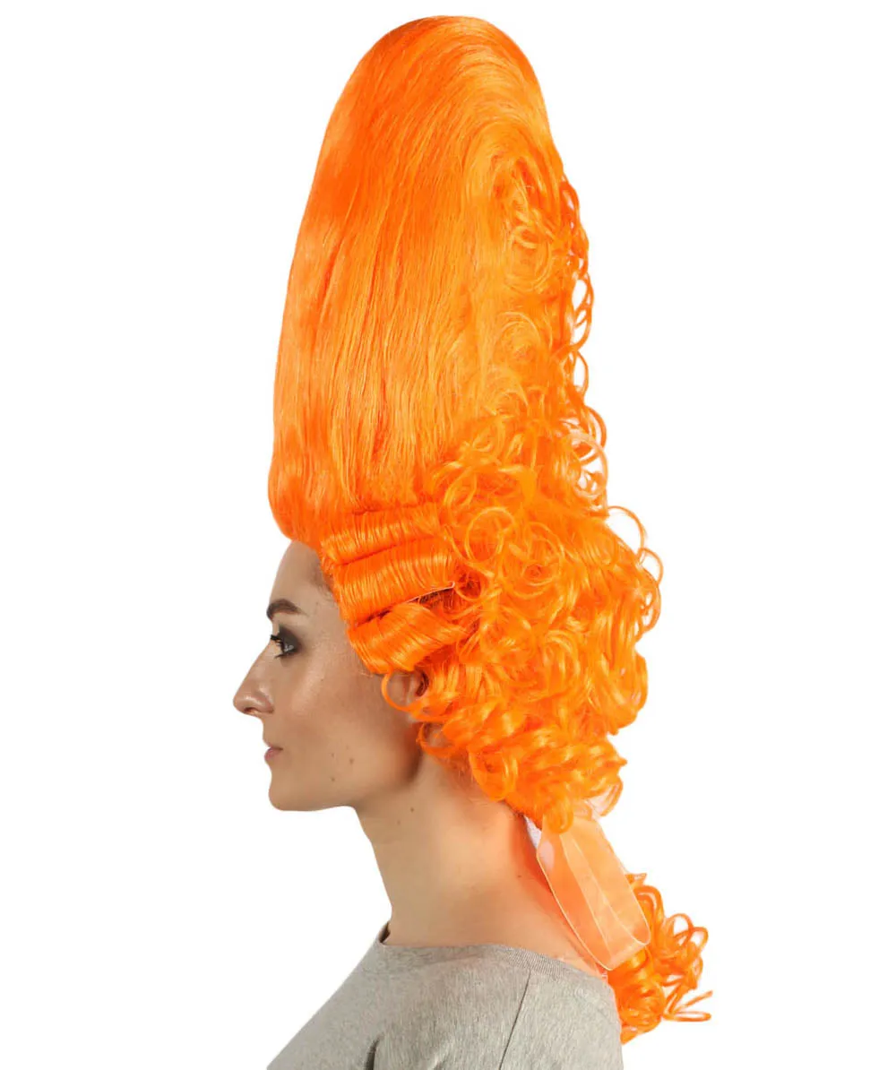 Women's Historical Curly Wig | Orange Colonial Cosplay Wig | Premium Breathable Capless Cap