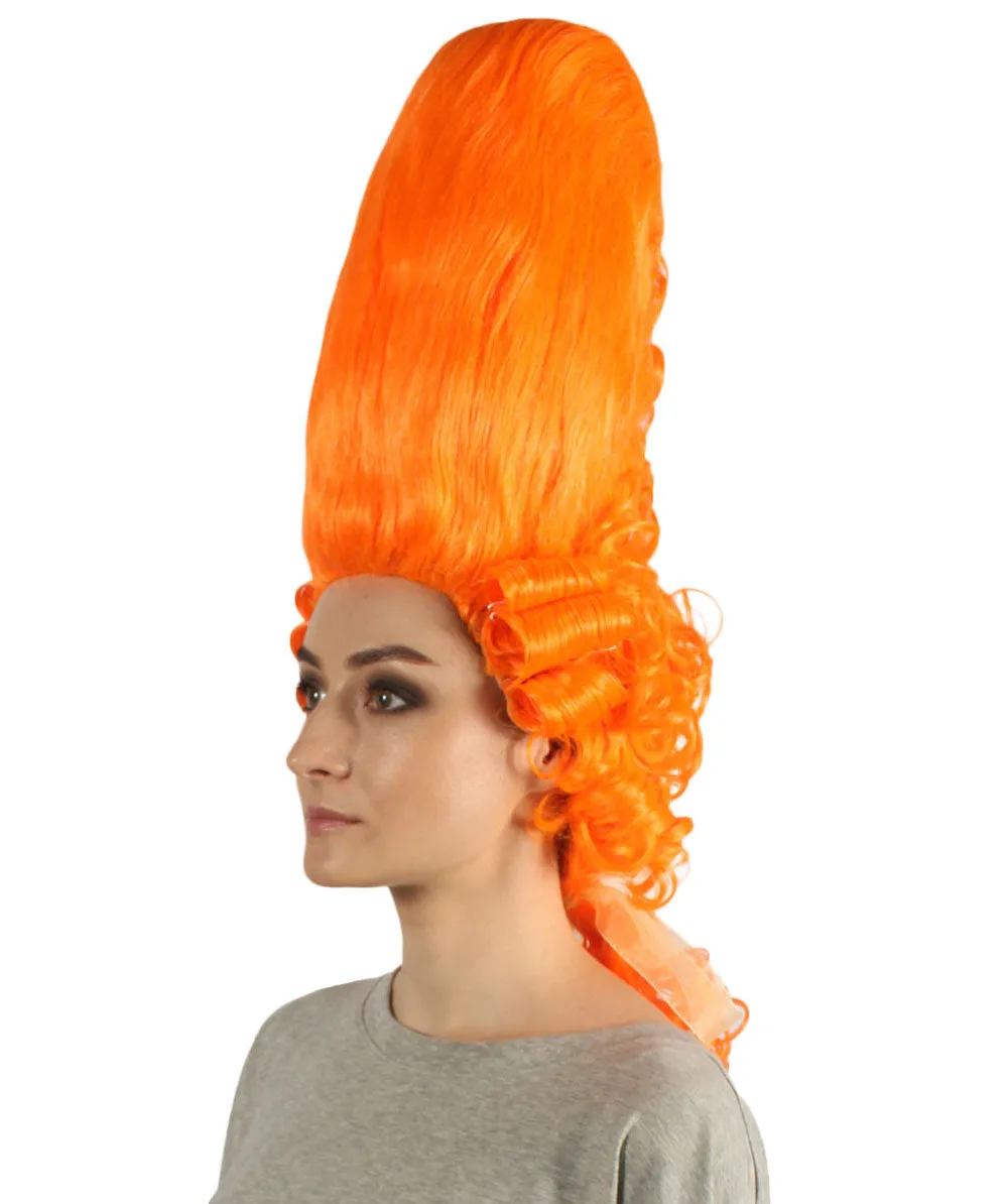 Women's Historical Curly Wig | Orange Colonial Cosplay Wig | Premium Breathable Capless Cap