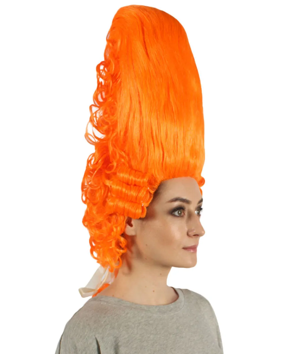 Women's Historical Curly Wig | Orange Colonial Cosplay Wig | Premium Breathable Capless Cap