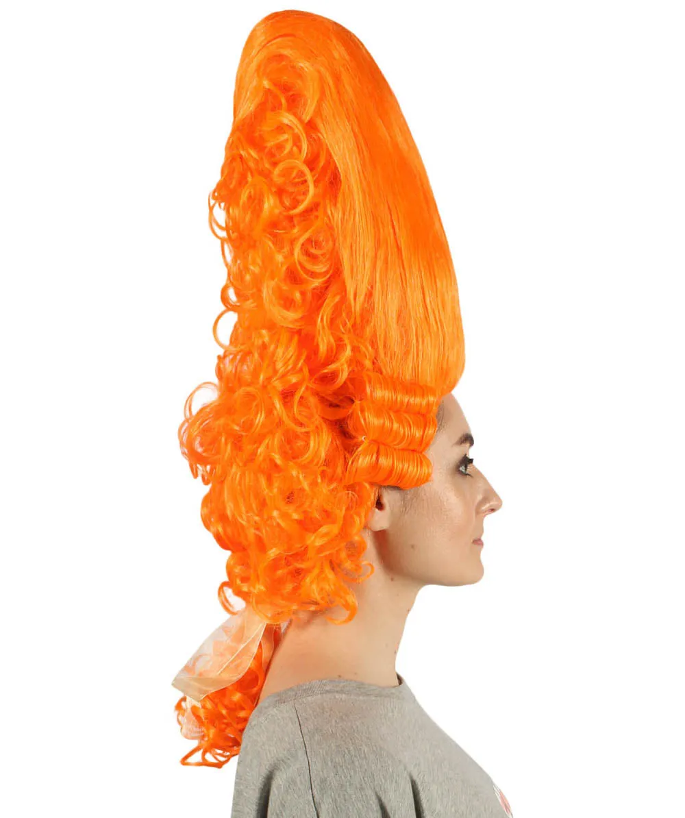 Women's Historical Curly Wig | Orange Colonial Cosplay Wig | Premium Breathable Capless Cap