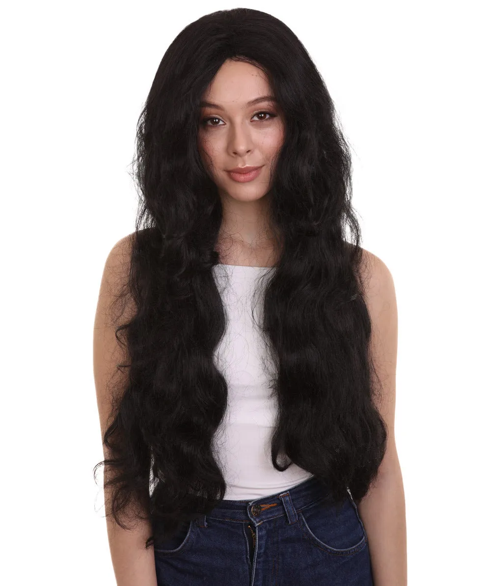 Women's Long Black Straight Side Part Cosplay Wig | Premium Breathable Capless Cap