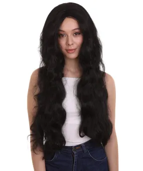 Women's Long Black Straight Side Part Cosplay Wig | Premium Breathable Capless Cap