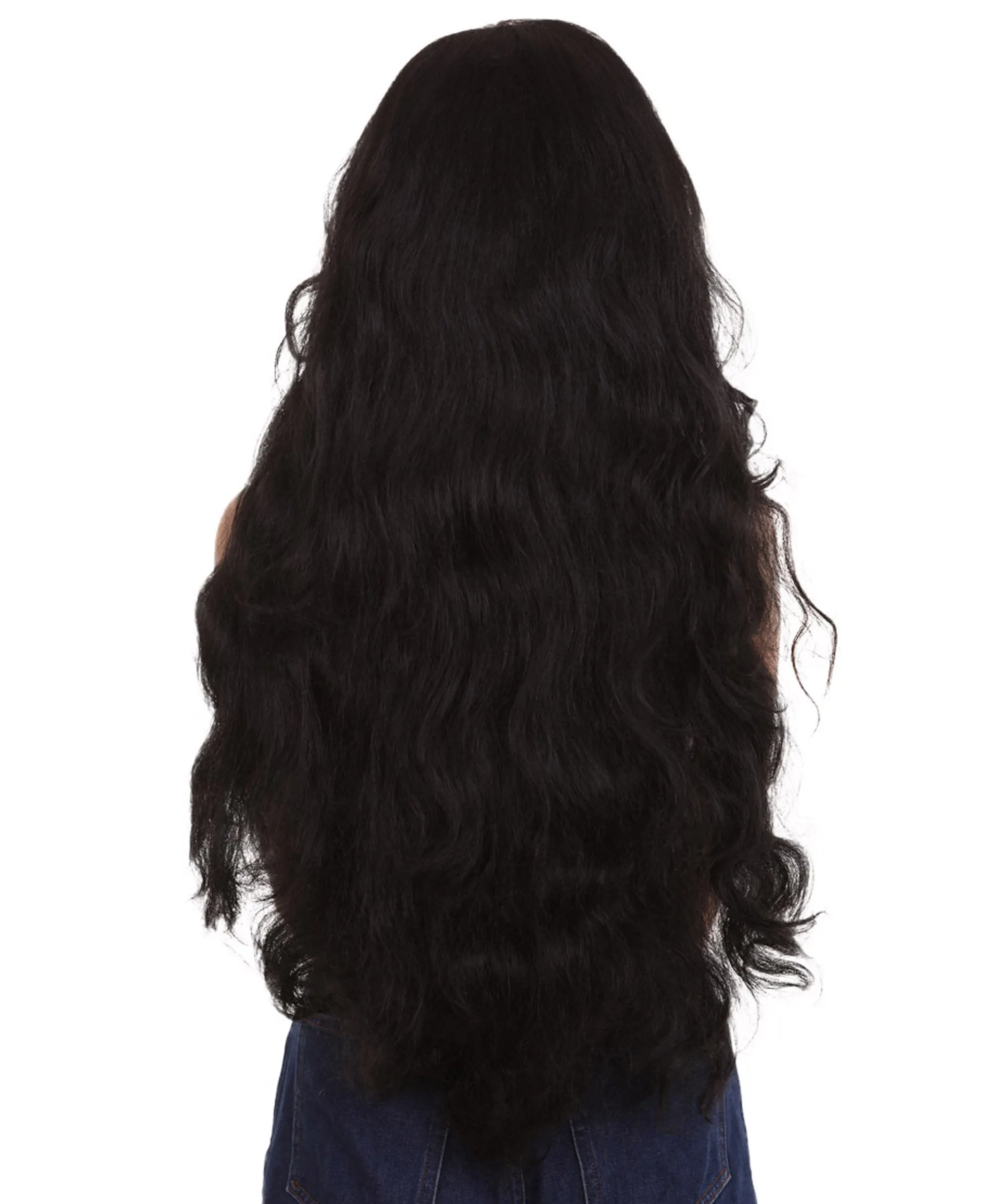 Women's Long Black Straight Side Part Cosplay Wig | Premium Breathable Capless Cap