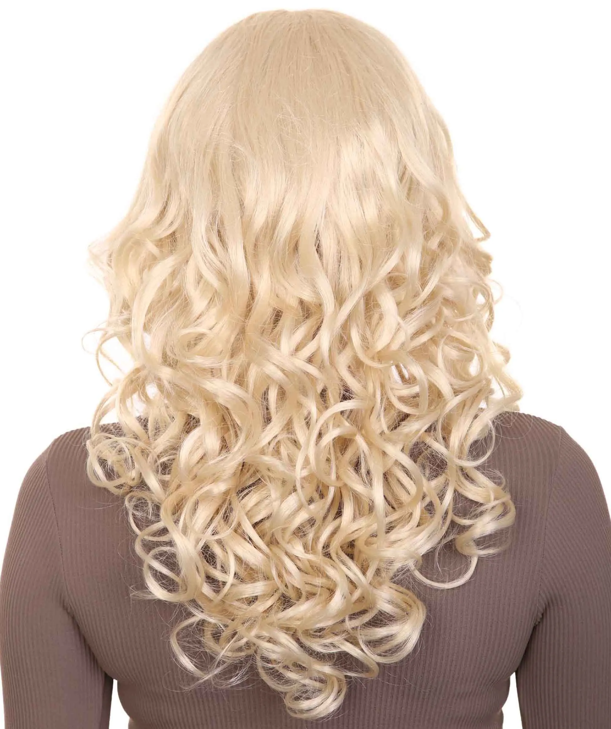 Womens Long Blonde Curly Wig | Dramatical Fancy Wig | Premium Breathable Capless Cap