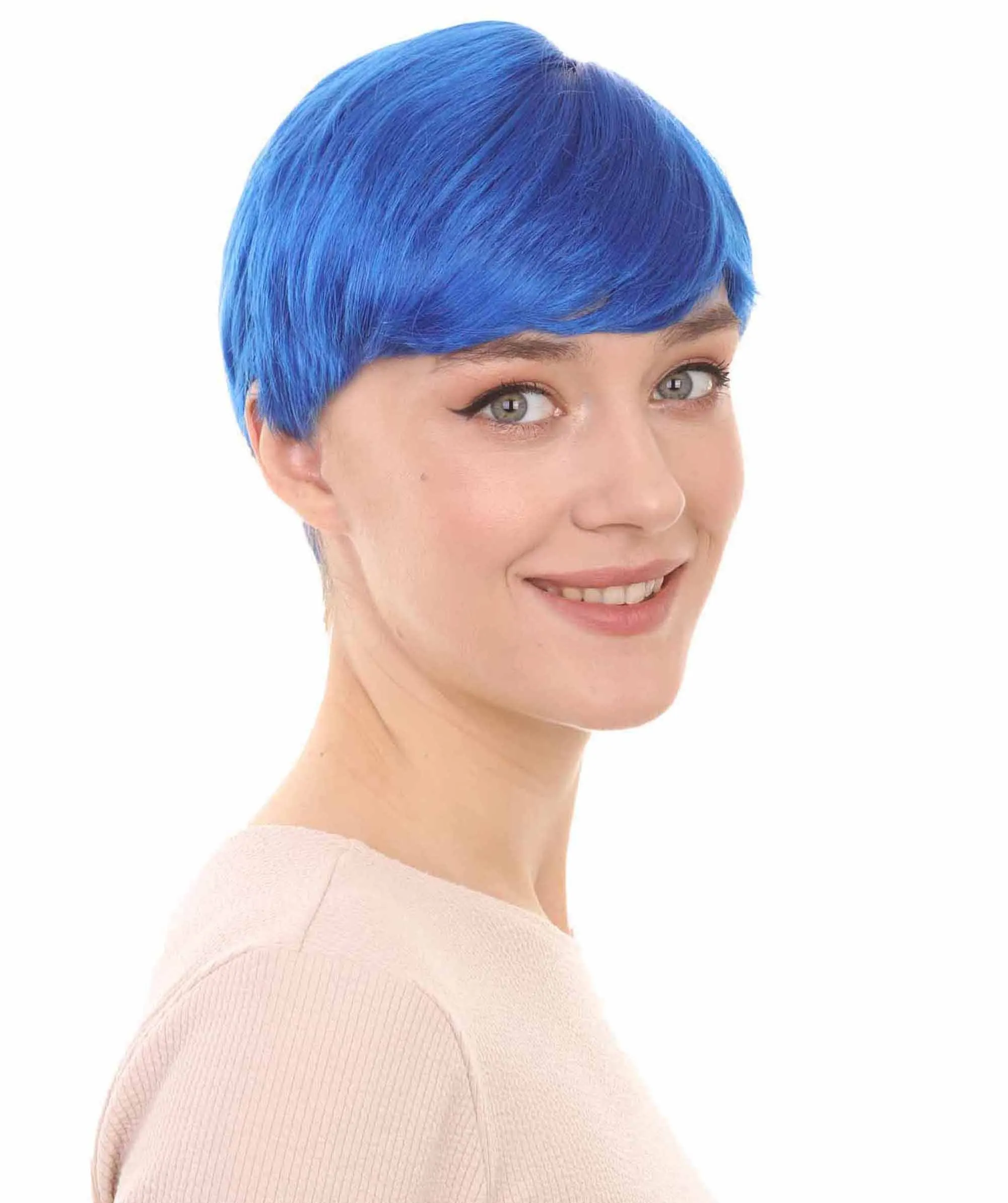 Womens Neon Blue Wig | Sexy Cosplay Party Wig | Premium Breathable Capless Cap