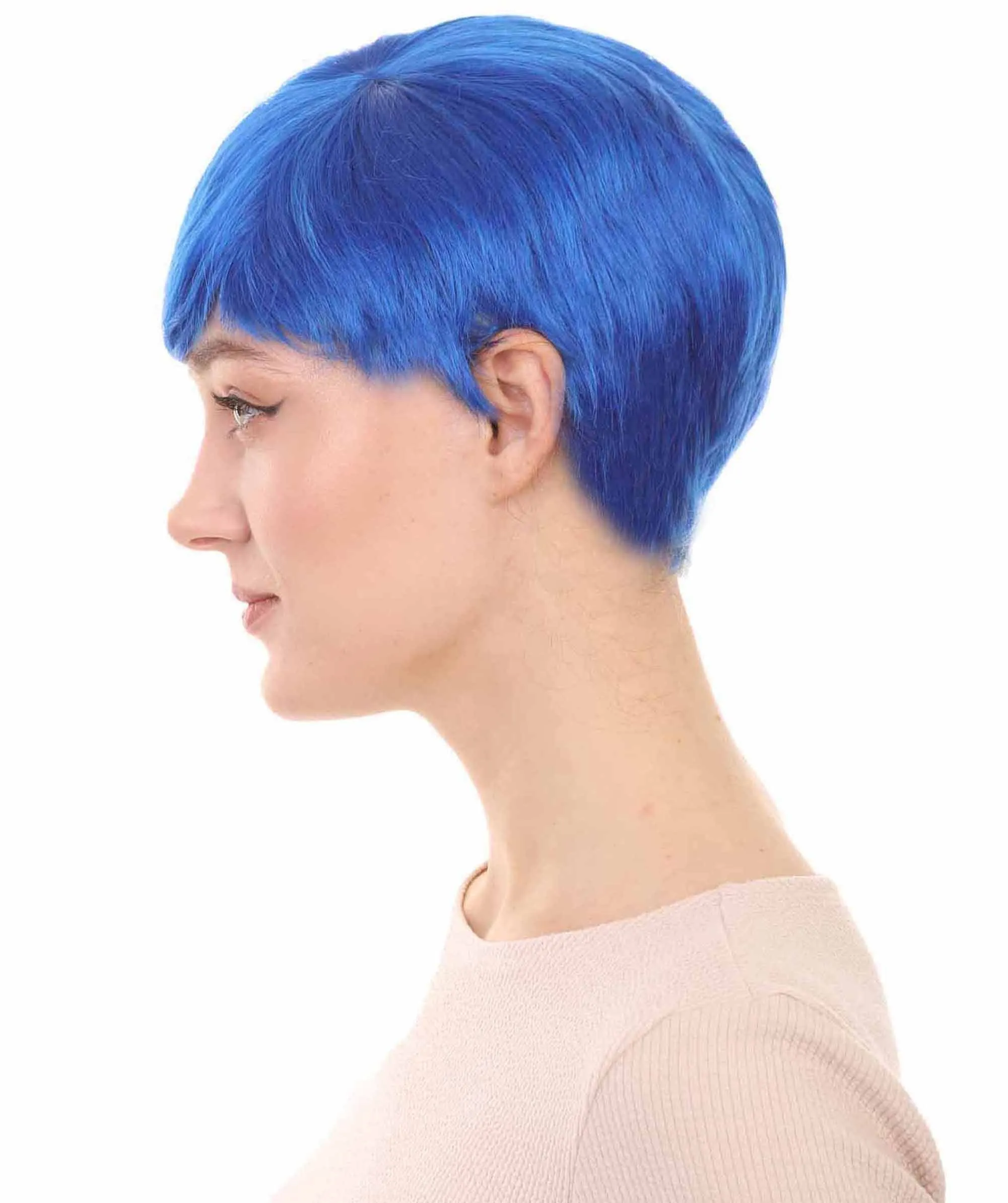 Womens Neon Blue Wig | Sexy Cosplay Party Wig | Premium Breathable Capless Cap