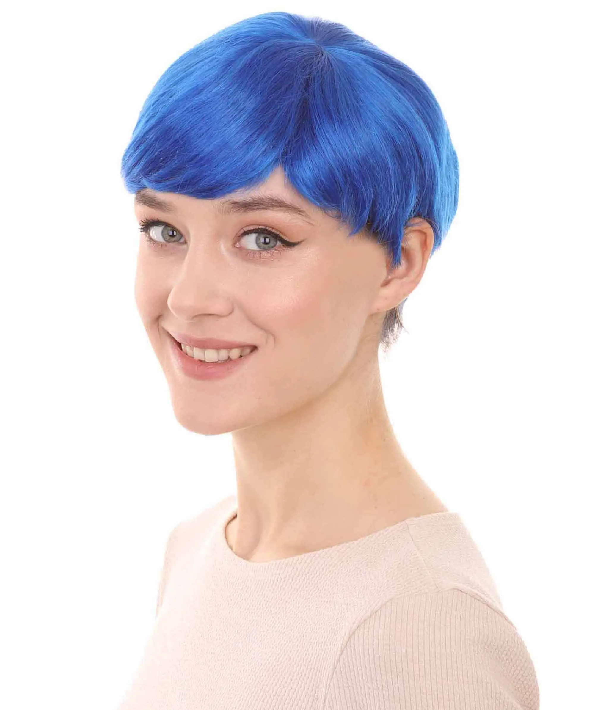 Womens Neon Blue Wig | Sexy Cosplay Party Wig | Premium Breathable Capless Cap