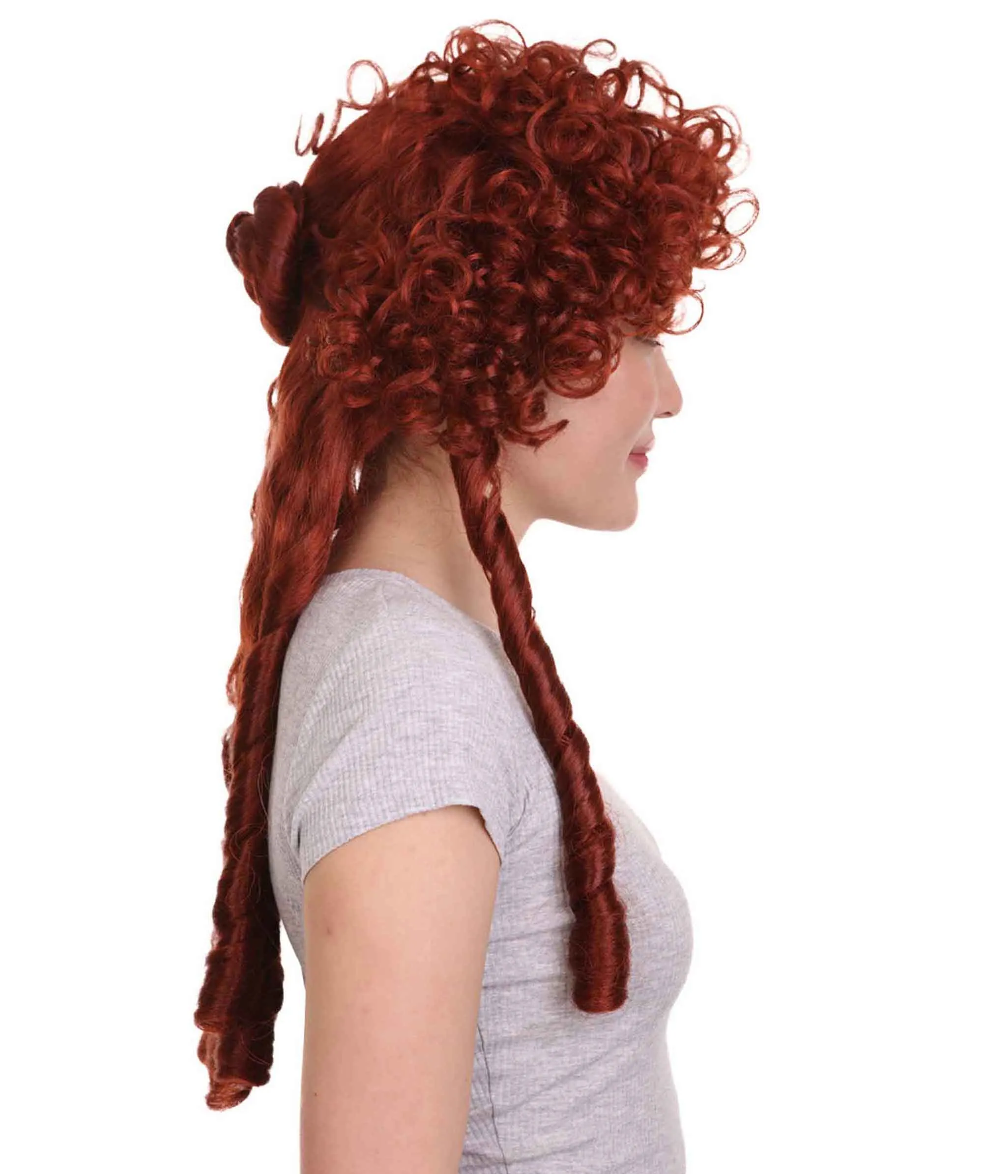 Womens Renaissance Lady Colonial Wig | Red Historical Wigs | Premium Breathable Capless Cap