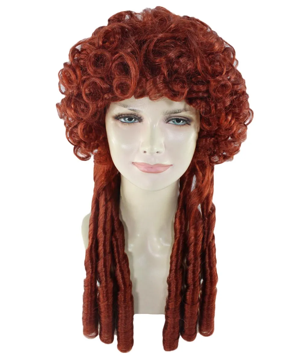 Womens Renaissance Lady Colonial Wig | Red Historical Wigs | Premium Breathable Capless Cap