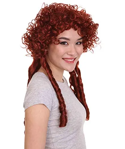 Womens Renaissance Lady Colonial Wig | Red Historical Wigs | Premium Breathable Capless Cap