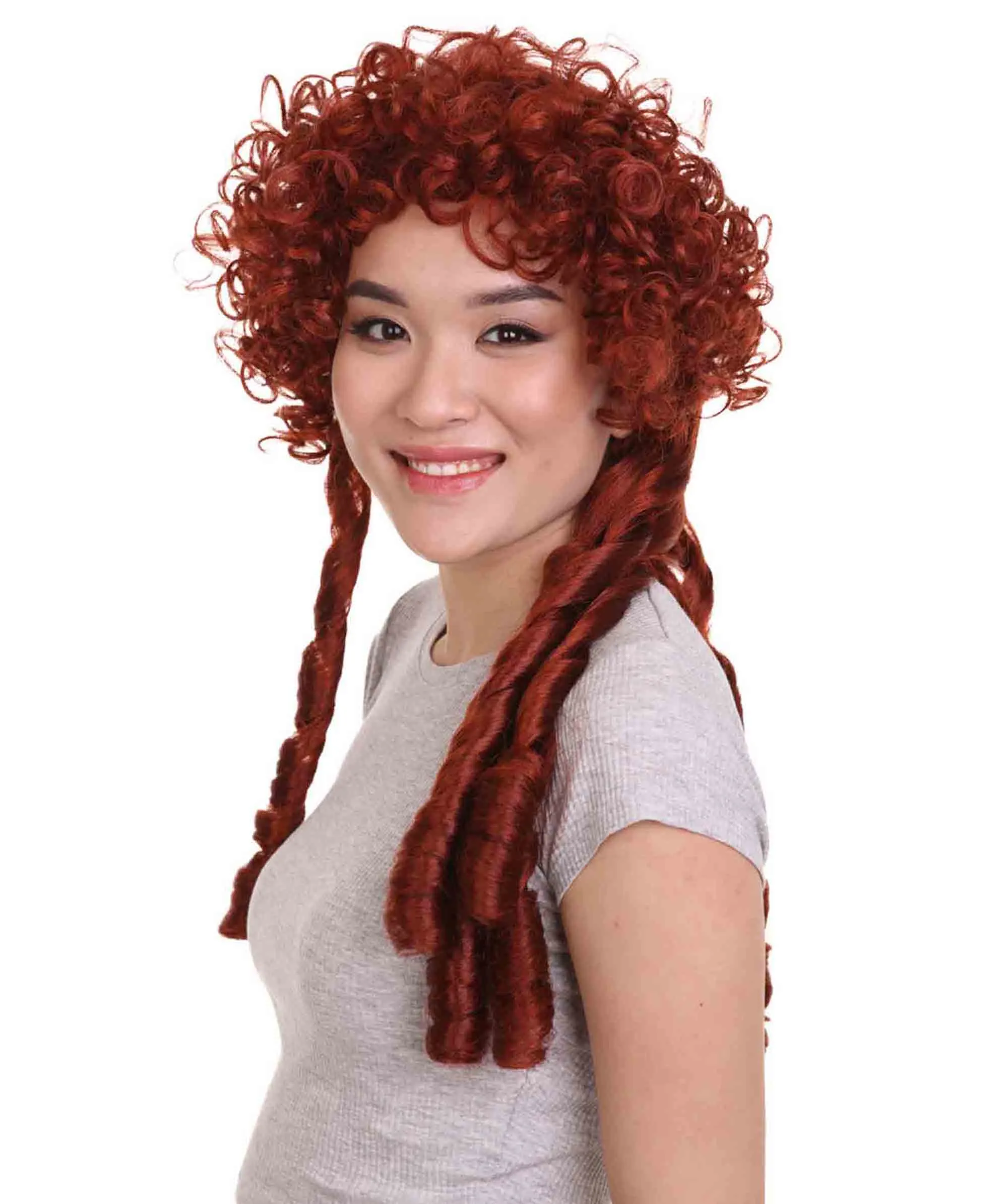 Womens Renaissance Lady Colonial Wig | Red Historical Wigs | Premium Breathable Capless Cap