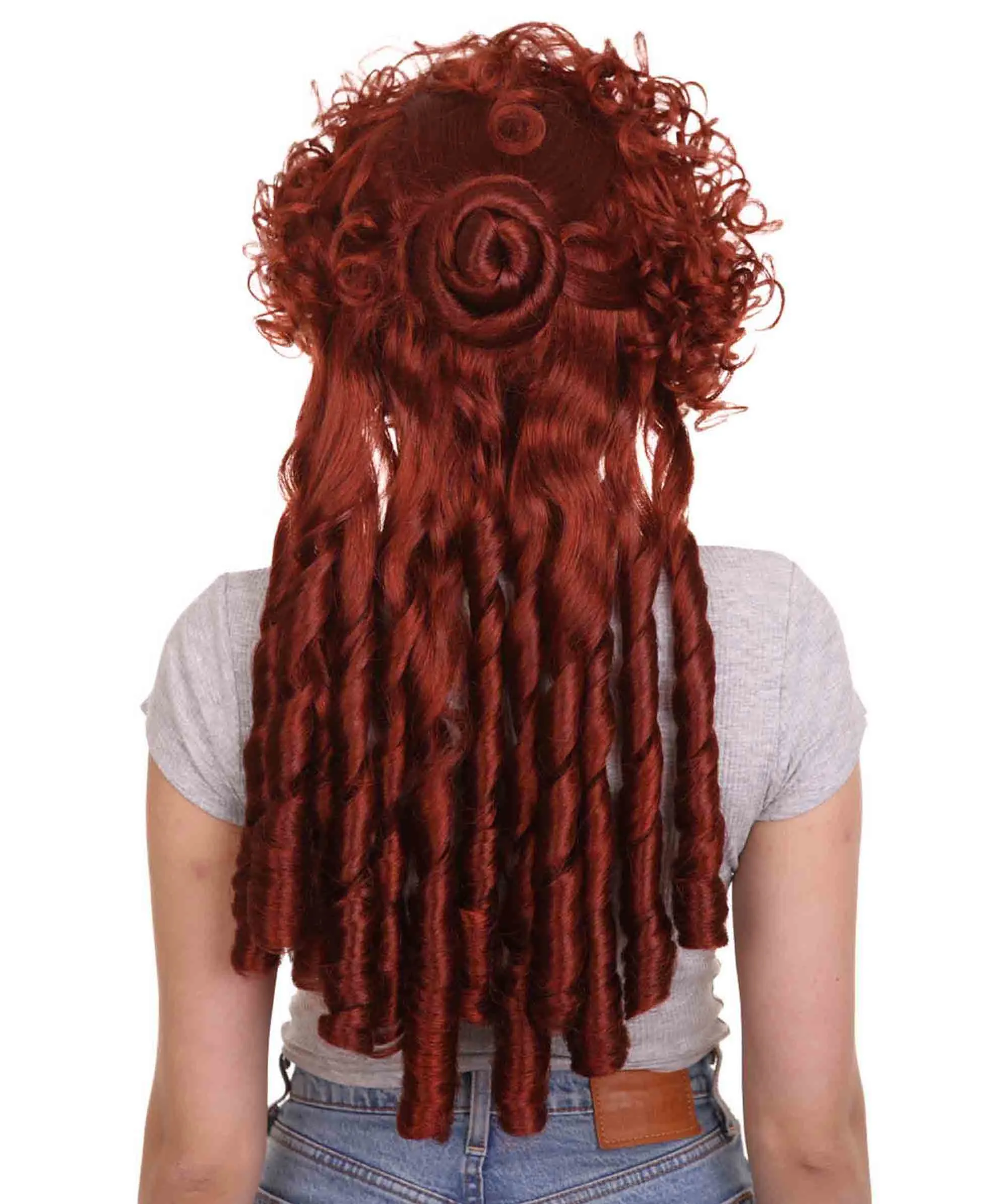 Womens Renaissance Lady Colonial Wig | Red Historical Wigs | Premium Breathable Capless Cap