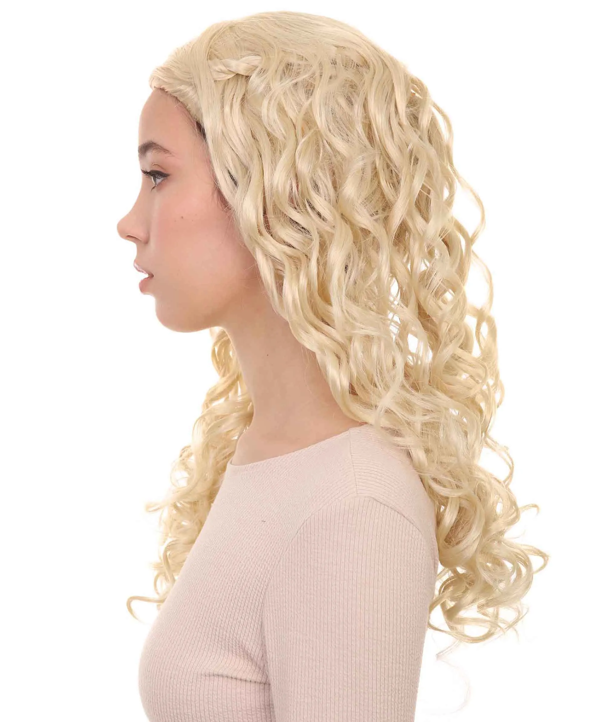 Womens Renaissance Lady Wig | Blonde Historical Wigs | Premium Breathable Capless Cap