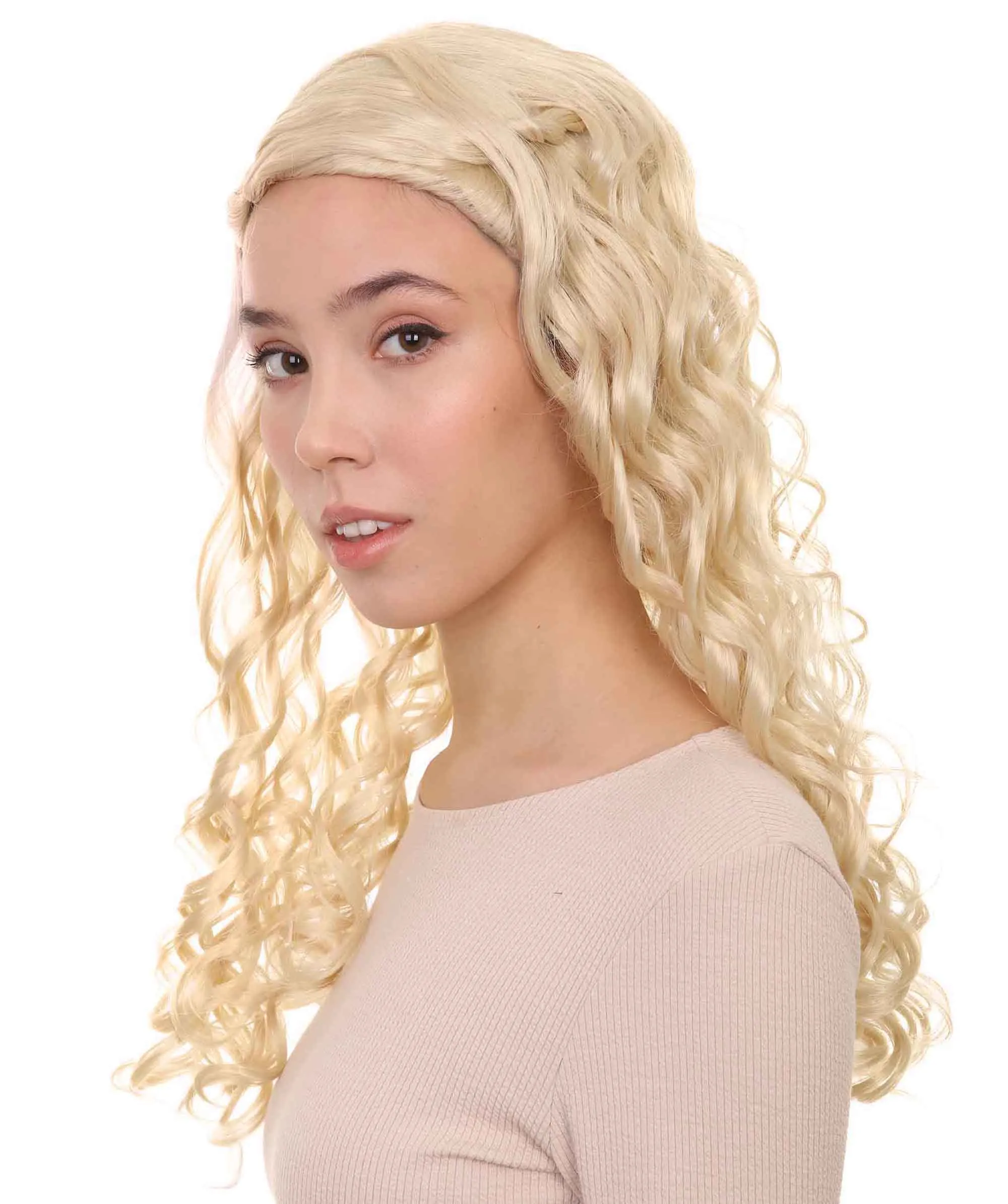 Womens Renaissance Lady Wig | Blonde Historical Wigs | Premium Breathable Capless Cap